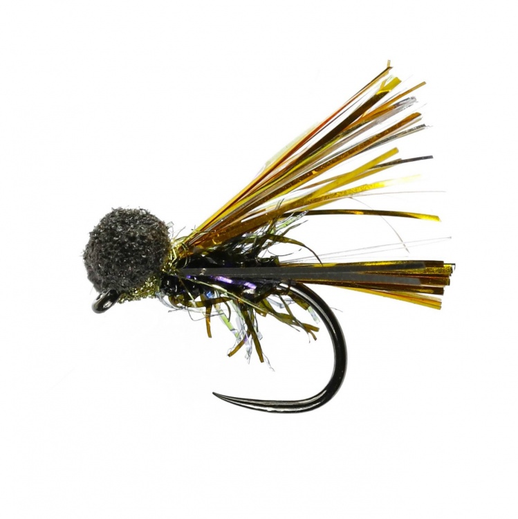 Caledonia Flies Black Sparkler Booby Barbless #12 Fishing Fly
